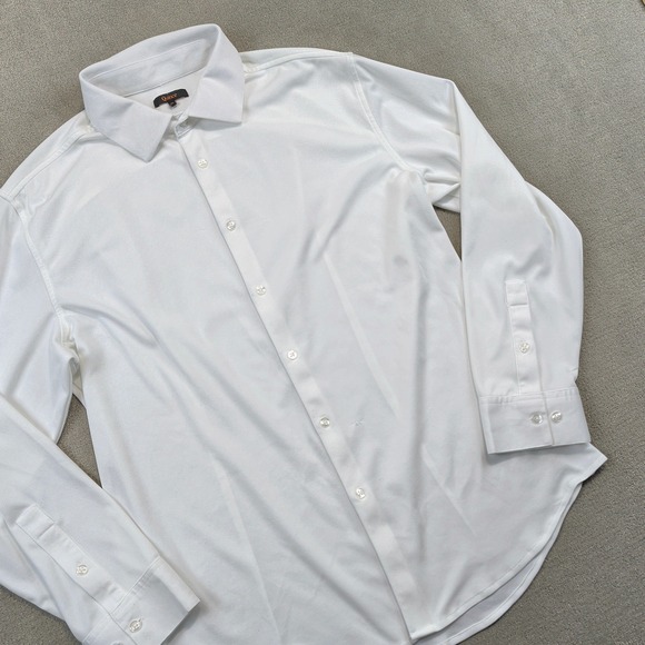 Quince Commuter Stretch Pique Button Down XL Womens White Long Sleeve Minimalist — photo 2